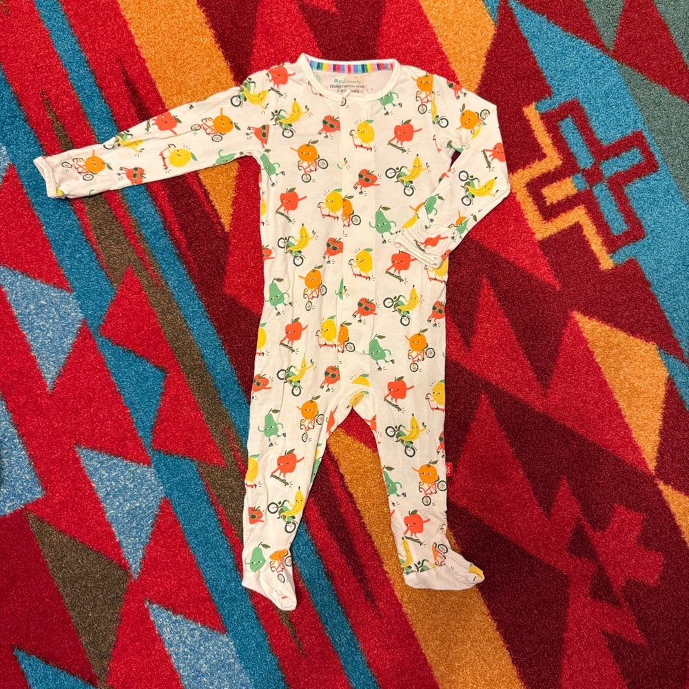 Magnetic Me fruits on bicycles Magnetic Footie Baby Sleeper